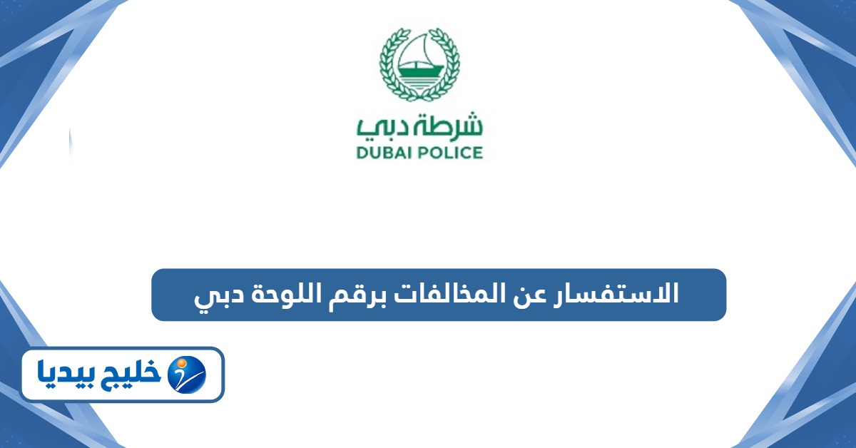 الاستفسار عن المخالفات المرورية برقم اللوحة دبي