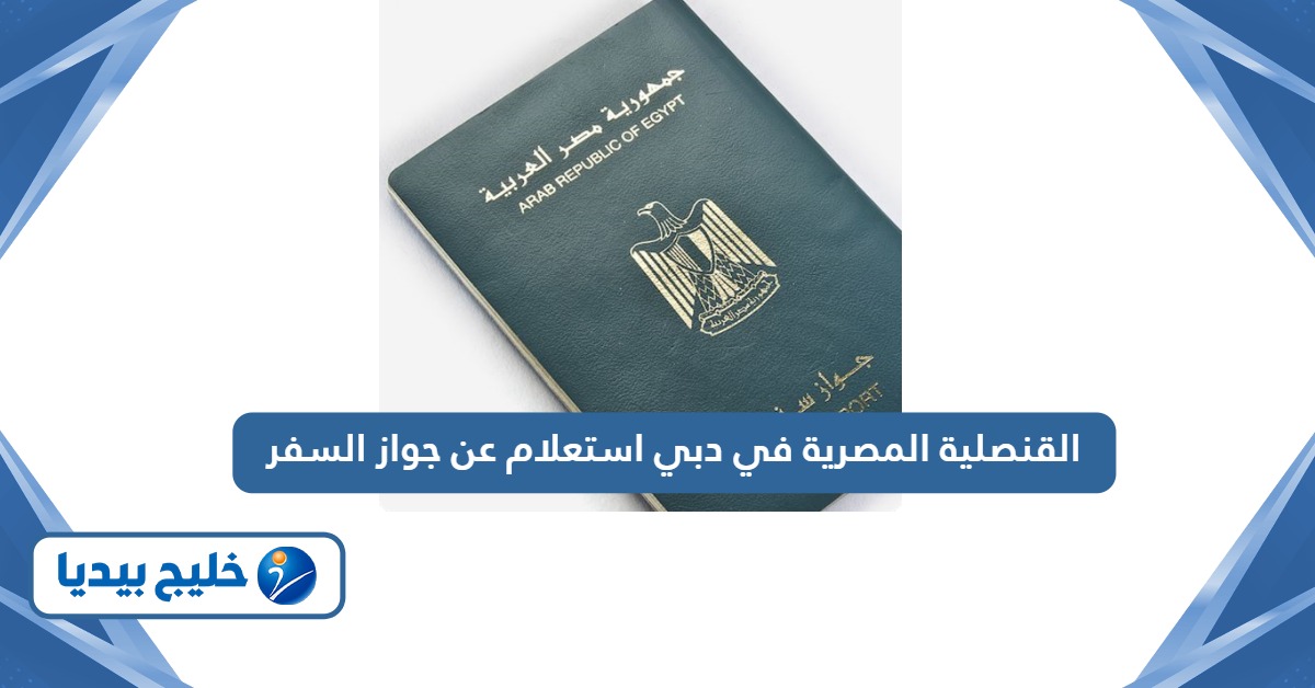 القنصلية المصرية في دبي استعلام عن جواز السفر